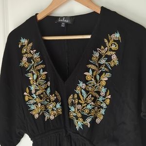 Lulu's Black Embroidered Dress